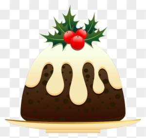 Christmas Pudding Clipart Christmas Pudding With Mistletoe - Clip Art Christmas Pudding