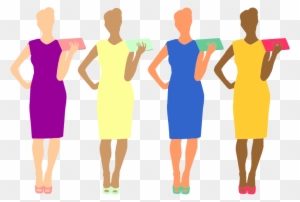 Clipart Four Colorful Women - Fashion Designing Class Room