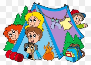 Camping Campsite Tent Family Clip Art - Kids Camping Clipart