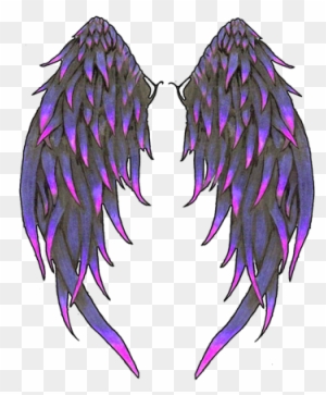 Colorful Angel Wings Tattoo Design For Girls Shoulder