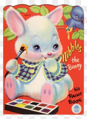 1951 Nibbles The Bunny Paint Book-unused - Vintage Coloring Books