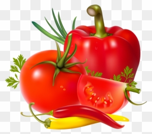 Tomatoes And Peppers - Tomato Pepper Png