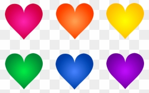 Rainbow Hearts Clipart 4 By Leslie - Colored Heart Clipart