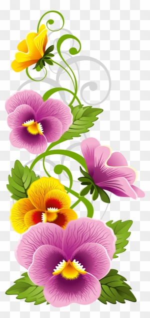 Flores Pintadas Cuadros Flores Dibujo De Flores Flowers And Butterflies Free Transparent Png Clipart Images Download