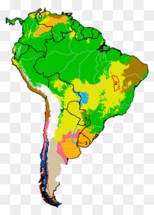 Argentina Distribution Orange = Grasslands - South America Climate Map