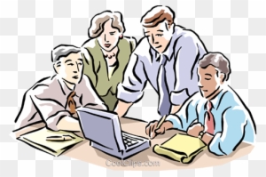 Group Of Business People Royalty Free Vector Clip Art - Working With A Group
