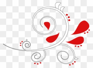 White And Red Paisley Swirl Outline Clip Art At Clker - Gray Swirl Clip Art