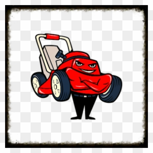 Lawn Mower Man Standing Arms Folded Cartoon Orname