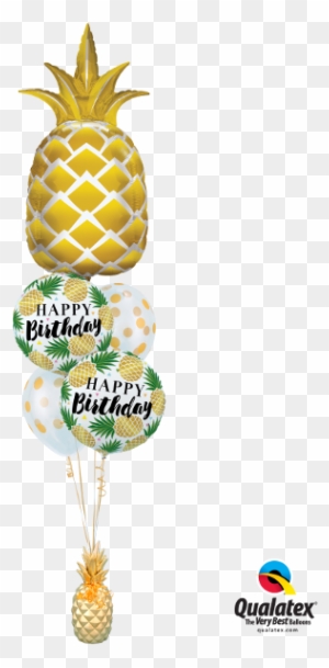 Tropical Birthday Bash - Qualatex Golden Pineapple 44" Foil Supershape Balloon