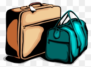 Vector Illustration Of Traveler's Baggage Or Luggage - Free Clip Art Duffle