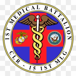 1st Medical Battalion Emblem - Usmc 1st Medical Battalion Insignia Shower Curtain