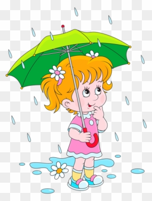 Kids In Rain Clipart - Kids In Rain Clipart