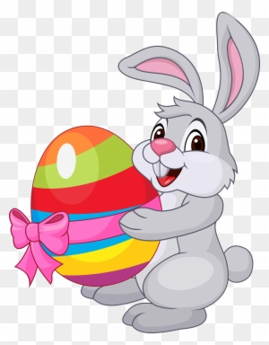 Easter Bunny Easter Egg Rabbit - Conejo Con Huevos De Pascua - Free  Transparent PNG Clipart Images Download