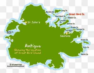 The Island Is About 20 Kilometres In Diameter And 180 - Great Bird Island Antigua Map