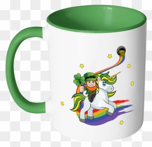 St Patricks Day Coffee Mug Leprechaun Riding On Irish - Like A Boss Pug Dog Black 11 Oz Accent Coffee Mug