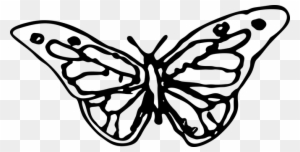 Animals Butterfly Flying Insect Silhouette - Butterfly Hand Drawn Icon