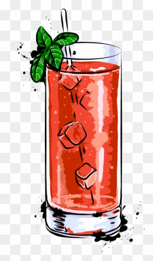 Juice Cocktail Bloody Mary Margarita Mojito - Red Drink Cartoon