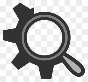 Flat, Theme, Gear, Search, Icon - Gear Magnifying Glass Icon
