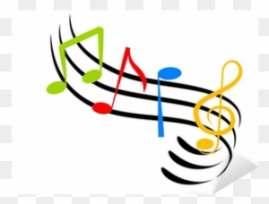 An Illustration Of Colorful Music Notes Made With Line - Music Notes Clip Art