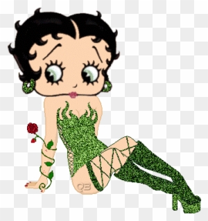 Betty Boop In A Glittering Green Outfit With A Red - Betty Boop St Patrick's Day