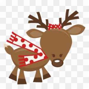 Cute Girl Reindeer Svg Cutting Files For Scrapbooking - Cute Christmas Pictures Png