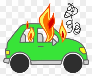 Fire Clipart Transparent - Car On Fire Cartoon