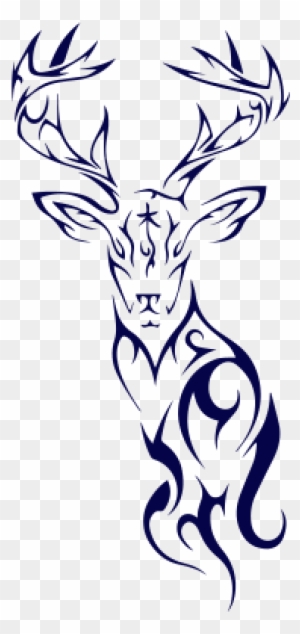 Tribal Deer Head Silhouette Vinyl Decal Sticker, Premium - Tribal Deer Tattoo Design - Free Transparent PNG Clipart Images Download