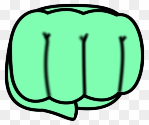 Chibi Fist Vector Clip Art - Green Fist Bump Transparent