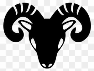 Aries Zodiac Symbol Of Frontal Goat Head Vector - Aries Man And Capricorn Woman