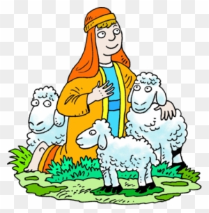 Coolest Shepherd Clipart Image Kneeling Shepherd White - Sheep And Shepherd Clipart