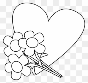 Heart Outline Clipart Black And White Clipart Panda - Valentine's Flowers Clip Art Black And White