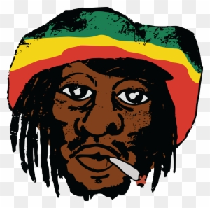 Free Clipart Of A Portrait Of Bob Marly Smoking A Joint - Bob Marley Logo Png