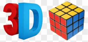 3d And Rubik Cube Resized - Rubik's Cube Animated Gif