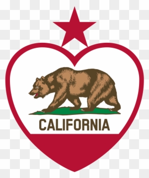 California Flag Heart - New California Republic Flag