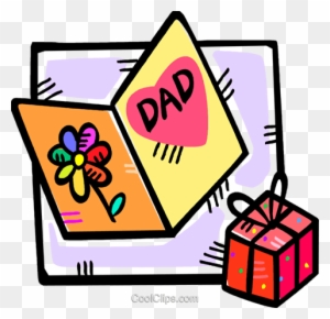 Fathers Day Card And A Gift Royalty Free Vector Clip - Father's Day Card Clipart