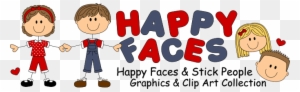 Happy Faces Stick Figure People Pets Graphics And Clip - Stick People Clip Art