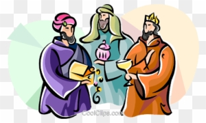 3 Wise Men Epiphany Royalty Free Vector Clip Art Illustration - Three Wise Men Gifts