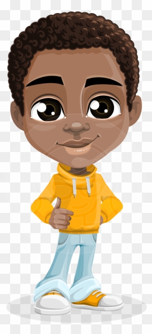 Teen Diaper Boy Clipart - Cartoon African American Boy - Free