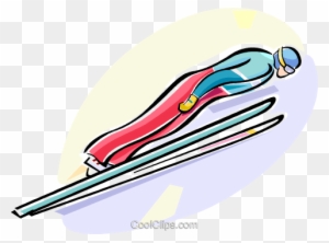 Ski Jumping Royalty Free Vector Clip Art Illustration - Illustration