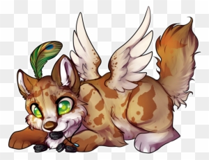 Chibi Wolf Pup With Wings - Gray Wolf
