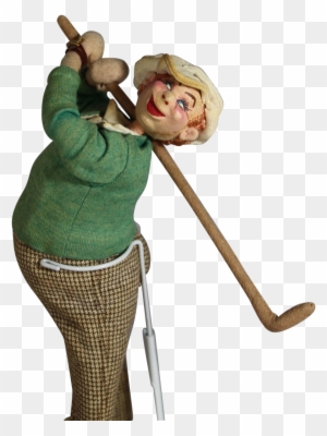 Vintage Klumpe Roldan Cloth Doll Golfer - Hickory Golf