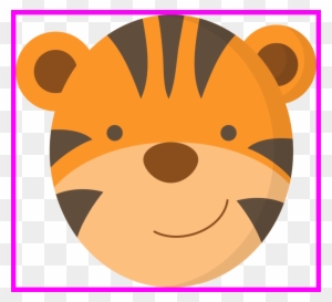 Shocking Jungle Animals Faces Baby Shower Board Pics - Cute Tiger Face Clip Art