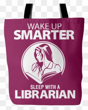 Wake Up Smarter Sleep With A Librarian Tote Bag - Smart Girl Book Wall Art Sticker Decal Brown, Size