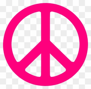 Hot Pink Peace Sign Clip Art At Clker - Pink Peace Sign Clip Art