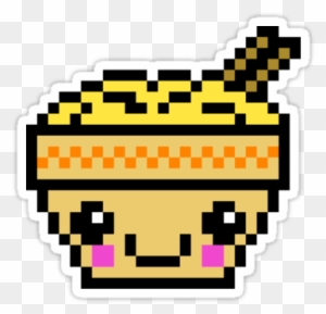 Pixel Art, Pixelated, And Ramen Image - Kawaii Food Perler Bead Patterns