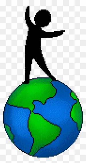 World Peace Clipart - Person Standing On World