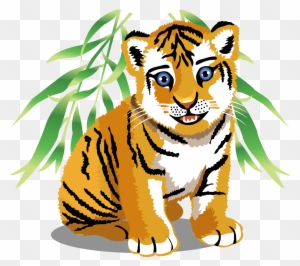 Baby Jungle Animals Tiger Clip Art - Cartoon Jungle Animal