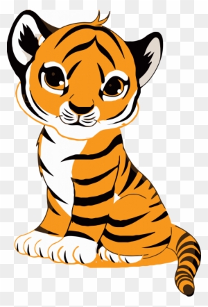 Tiger Face Clip Art Royalty Free Tiger Illustration - Cute Cartoon Tiger Cub