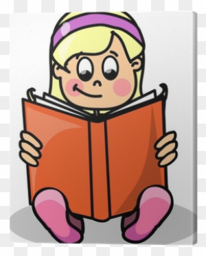 Canvas Cartoon Meisje Het Lezen Van Een Boek • Pixers® - Do You Want To Be When You Grow Up?