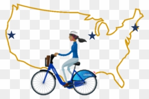 Bike Country Icon - Template United States Outline